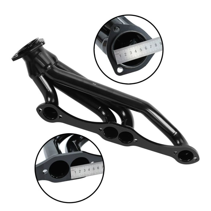 Small Block Black Exhaust Header for Chevy Blazer S10 S15 2WD 283 302 350 V8