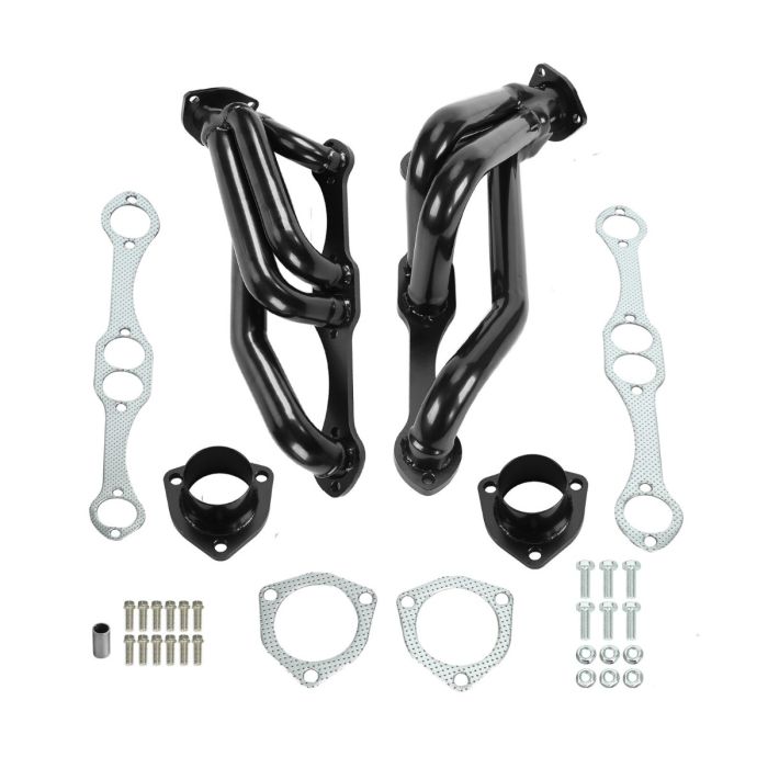 Small Block Black Exhaust Header for Chevy Blazer S10 S15 2WD 283 302 350 V8