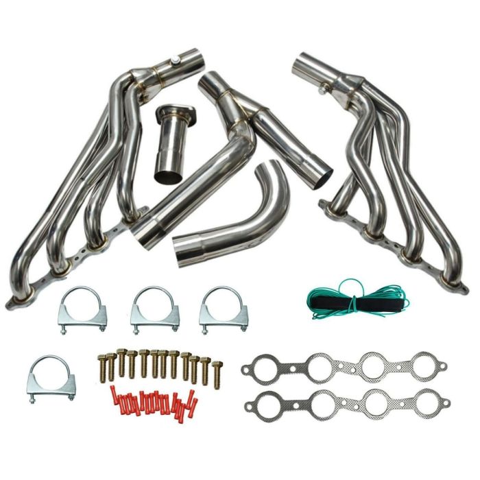 Long Tube Header w/Y Pipe for 99-06 Chevy GMC GMT800 Silverado Sierra 1500